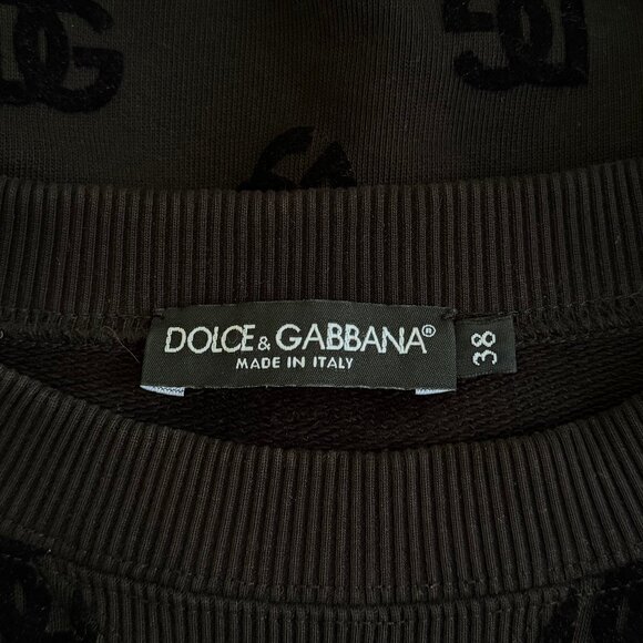 Dolce & Gabbana Jersey SWEATSHIRT with Flocked DG Logo Print - Picture 2 of 3